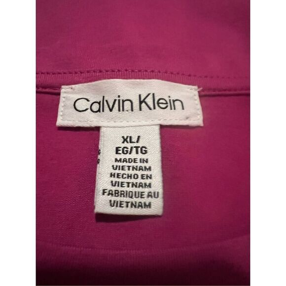 Calvin Klein hot pink long sleeve top with sheer sleeves - Picture 8 of 9
